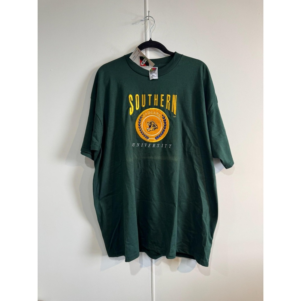 Vintage Southern Jaguars Shirt Mens 2XL Green NCAA Football Fruit Of The Loom